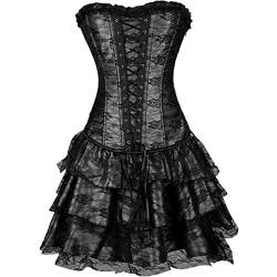 Damen Midi Halloween Dirndl Kleid Bierfest Mädchen Kostüm Trachtenkleid Halloween kostüm Cosplay Kleider Oktoberfest Bavarian Karneval Damen Bier Festival Wench Kostüm von AIchenYW