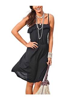 AJC Damen-Kleid Volantkleid Schwarz Größe 38 von AJC