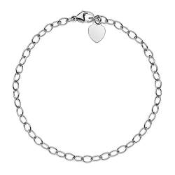 AKA Gioielli® - Damen Armband für Charms 925 Sterling Silber Rhodiniert 22 cm, Geschenkidee von AKA Gioielli