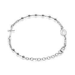 Aka Gioielli® - 925 Silber Damen Rosenkranz Armband mit mit Jungfrau Maria und Kreuz von AKA Gioielli