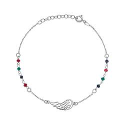 Aka Gioielli® - Armband Engelsflügel 925 Silber Rhodiniert mit Rosenkranz für Damen und Mädchen von AKA Gioielli