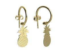 Aka Gioielli® - Damen Ananas Ohrringe Hängend aus 925 Sterling Silber Vergoldet von AKA Gioielli