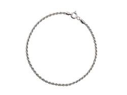 Aka Gioielli® - Damen Armband 925 Sterling Silber Rhodiniert - Kordelkette 2 mm Länge: 19 cm von AKA Gioielli