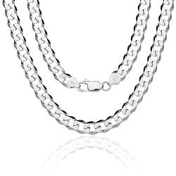 Aka Gioielli® - Panzerkette Cuban Link Chain 7.8mm 925 Silberkette - Herren Damen Halskette - Länge 70 cm von AKA Gioielli