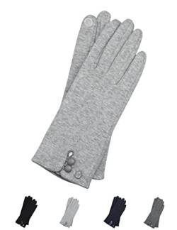 AKAROA ESTD 2019 Damen Handschuhe KEA, Touchscreen Handschuhe, extra weiches Teddyfutter, elastisches Jerseymaterial, 100% vegan, hellgrau melange XL von AKAROA ESTD 2019