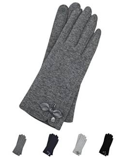 AKAROA ESTD 2019 Damen Handschuhe Liz, Touchscreen Handschuhe, extra weiches Teddyfutter, elastisches Jerseymaterial, 100% vegan, anthrazit, S/M von AKAROA ESTD 2019