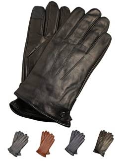 AKAROA ESTD 2019 Lederhandschuhe Herren MAX, Touchscreen Funktion, italienisches Leder, recyceltes Strickfutter aus 50% Kaschmir und 50% Wolle, 5 Größen S - XXL, schwarz, L-9,5 von AKAROA ESTD 2019