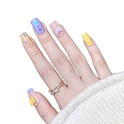 Nagelsticker 3 Sets Bowknot Love Falsche Nägel Perle Künstliche Nägel Temperament Aufpressnägel Nagelabziehbilder für Frauen Mädchen DIY Craft Art (Color : A) (A) von AKAZI