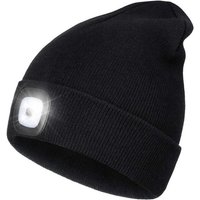 AKKEE Strickmütze Mütze mit Licht LED, Wiederaufladbare USB Strickmütze mit Licht (Einfarbig, 1-St., Winter Warme Mütze Kappe) zum Camping, Joggen und Geschenke für Männer Frauen von AKKEE