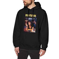 AKKUI Hooded Sweat Herren Kapuzenpullover Evmjser Pulp Fiction Mia Wallace Men's Fashion Long Sleeve Fleece Hoodie Pullover Black von AKKUI