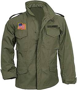 Aksah Fashion S Herren John Rambo First Blood Sylvester Stallone M65 Military Field Olivgrün Baumwolljacke, olivgrün, XL von AKSAH FASHION