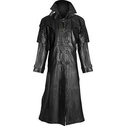 Aksah Fashion s Gothic Van Helsing Steampunk Gothic Hugh Jackman Herren Trench-Leder Kostüm Mantel Schwarz, Schwarz , L von AKSAH FASHION