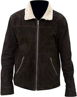 Aksah Fashion s Herren Andrew Lincoln Walking Dead Rick Grimes Wildlederjacke, braun, XS von AKSAH FASHION