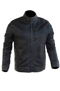 Aksah Fashion s Herren Slim Fit Jack Reacher Never Go Back Motorrad Biker Tom Cruise Lederjacke, Schwarz , S von AKSAH FASHION