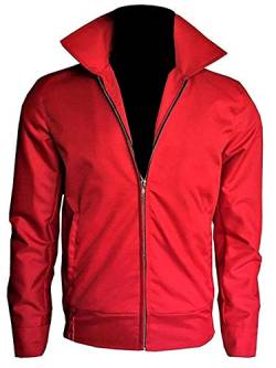 Aksah Fashion s Rebel Without a Cause Jacke | James Dean Jacke | Rote Baumwolle Bomberjacke, rot, M von AKSAH FASHION