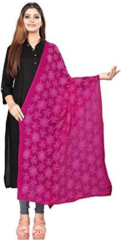 AKSHAR LLC Damen Nazneen Dyeable Dupatta, rose, Einheitsgröße von AKSHAR LLC