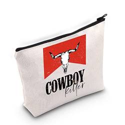 AKTAP Cowboy-Killer-Kosmetiktasche, Western-Cowgirl-Geschenk, für Damen, wildes Vintage, Western-Rodeo, Reißverschluss, Stier, Totenkopf, Grafiktasche, Cowboy-Killertasche, modisch von AKTAP