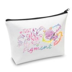 AKTAP Kosmetiktasche mit Drachen-Motiv, inspiriert von Journey Into Imagination, Geschenk "Just a Girl Who Love Figmen", Make-up-Tasche für Fans, Drache Kosmetiktasche, modisch von AKTAP