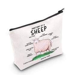 AKTAP Make-up-Tasche mit Schaf-Motiv, Motiv: Anatomie eines Schafs, Geschenk für Schaf-Liebhaber, mit Reißverschluss, Reise-Kulturbeutel, Sheep Lover Mb, modisch von AKTAP