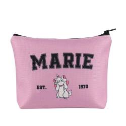 AKTAP Nette Marie Katze Kosmetiktasche Marie Est 1970 Wiederverwendbare Kulturbeutel Weiß Kitty Katze Cartoon Geschenk, Kosmetiktasche mit Katzenmotiv Marie, modisch von AKTAP