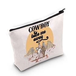 AKTAP Westerntasche für Damen, mit Reißverschluss, Cowboy, Take Me Away, Westerntasche, Vintage, Western-Geschenke, Western-Rodeo-Kosmetiktasche, Cowboy-Tasche, modisch von AKTAP