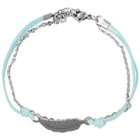 AKZENT Edelstahlarmband Tayet Armband aus Textil & Edelstahl Feder (einzeln), Damen Armband von AKZENT