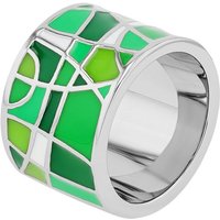 AKZENT Fingerring Brinda Edelstahl Damenring silber grün Gr. 54 – 64, Damen Ring von AKZENT