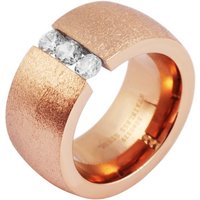 AKZENT Fingerring Koko rosé Edelstahl Damenring roségold Gr. 56 – 62, Zirkonia, Damen Ring von AKZENT