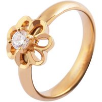 AKZENT Fingerring Minou Edelstahl Damenring gold Gr. 52 – 60, floraler Ringkopf, Damen Ring von AKZENT