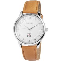 AKZENT Quarzuhr AK0082, Herrenuhr Lederimitat von AKZENT