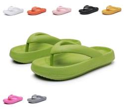 ALAIFU Badeschuhe Damen Herren Badepantoffeln Zehentreter Flip Flops Badelatschen Badeschlappen Wolken Hausschuh Schlappen Slippers Latschen Sommer Rutschfeste Garten Badelatschen Grün 36-37 von ALAIFU