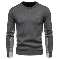 ALAIYO Strickpullover Herren Weicher Bequemer Herrenpulloverfrühling Und Herbst Neuer Herrenpullover Trend Klassisch Einfacher Herren Stricksweater F-Dark Grey2 L von ALAIYO