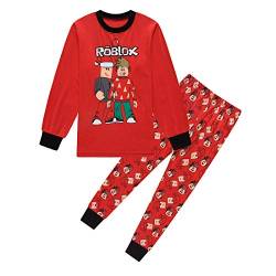 Pyjama-Set für Jungen, Winter, Herbst, Weihnachten,Rot,10-11 Jahre von ALAMing