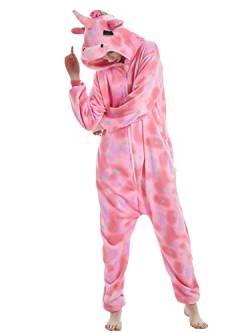 ALANTOP Unisex Erwachsene Onesie Pyjama Tier Einteiler Flanell Nachtwäsche Weihnachten Halloween Cosplay Kostüm Overall Verkleidung von ALANTOP