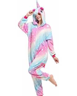 ALANTOP Unisex Erwachsene Onesie Pyjama Tier Einteiler Flanell Nachtwäsche Weihnachten Halloween Cosplay Kostüm Overall Verkleidung von ALANTOP