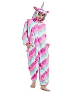 ALANTOP Unisex Erwachsene Onesie Pyjama Tier Einteiler Flanell Nachtwäsche Weihnachten Halloween Cosplay Kostüm Overall Verkleidung von ALANTOP