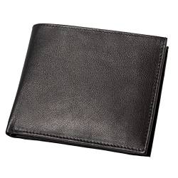 ALASSIO 42246 - Geldbörse im Querformat, Herren und Damen Portemonnaie aus Echtleder mit Münzfach, 2 Scheinfächer 7 Kartenfächer für Kreditkarten, Brieftasche in schwarz, ca 10 x 12 cm von ALASSIO