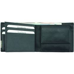 Alassio 42131 Geldbörse mit Metallemblem im Querformat, Portemonnaie aus feinstem Nappaleder, Wallet mit 4 Kreditkartenfächern, Netzfach, Scheinfach, Münzfach, Lederwallet schwarz, ca. 10 x 8 cm von ALASSIO