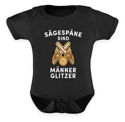 ALBASPIRIT Sägespäne Sind Männerglitzer Forstwirt Förster Wald Tischler Holz Schreiner Natur Geschenk - Baby Body -12-18 Monate-Schwarz von ALBASPIRIT