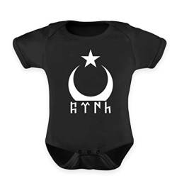 ALBASPIRIT Türk Göktürk Ayyildiz Flagge Türkei Halbmond Stern Fahne Türkiye Cumhuriyeti Geschenk - Baby Body -0-6 Monate-Schwarz von ALBASPIRIT