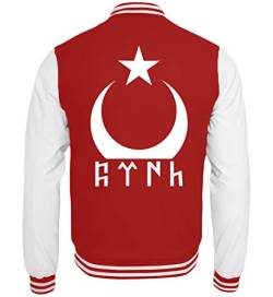 ALBASPIRIT Türk Göktürk Ayyildiz Flagge Türkei Halbmond Stern Fahne Türkiye Cumhuriyeti Geschenk - College Sweatjacke -XXL-Rot-Weiss von ALBASPIRIT