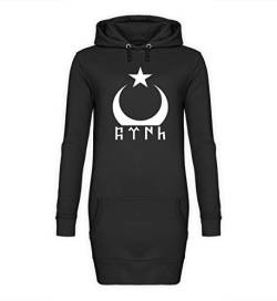 ALBASPIRIT Türk Göktürk Ayyildiz Flagge Türkei Halbmond Stern Fahne Türkiye Cumhuriyeti Geschenk - Damen Hoodie-Kleid -S-Jet Schwarz von ALBASPIRIT