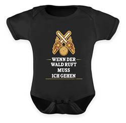 ALBASPIRIT Wenn Der Wald Ruft Muss Ich Gehen Forstwirt Förster Wald Holzfäller Waldarbeiter Geschenk - Baby Body -12-18 Monate-Schwarz von ALBASPIRIT