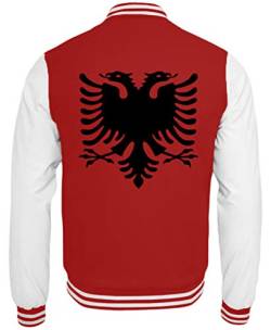 Albanische Flagge Albanien Fan Albanische Fahne Albanischer Adler Shqiponja - College Sweatjacke -XL-Rot-Weiss von ALBASPIRIT