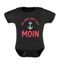 Bi Uns Het Dat Moin Norddeutsch Dialekt Norden Ostfriesisch Plattdeutsch Sprache Geschenk - Baby Body -6-12 Monate-Schwarz von ALBASPIRIT