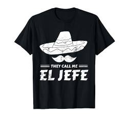 El Jefe T-Shirt Mexikaner T-Shirt Mexico Sombrero Geschenk von ALBASPIRIT