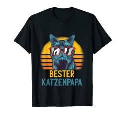 Geschenk Katzenbesitzer Katzen Herrchen Bester Katzenpapa T-Shirt von ALBASPIRIT