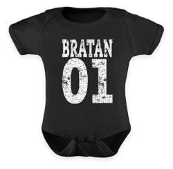 Hip Hop Bratan 01 Rap Brudi Russisch Bruder Brate Geschenk - Baby Body -0-6 Monate-Schwarz von ALBASPIRIT