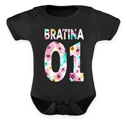 Rap Hip Hop Floral Bratina T-Shirt - Baby Body -0-6 Monate-Schwarz von ALBASPIRIT