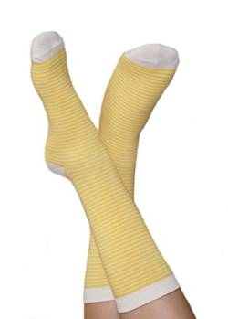 2 Paare Damen Herren Socken Ringelsocken Bio-Baumwolle Geringelt Gestreift (as3, numeric, numeric_35, numeric_38, regular, regular, gelb-Natur) von ALBERO NATUR